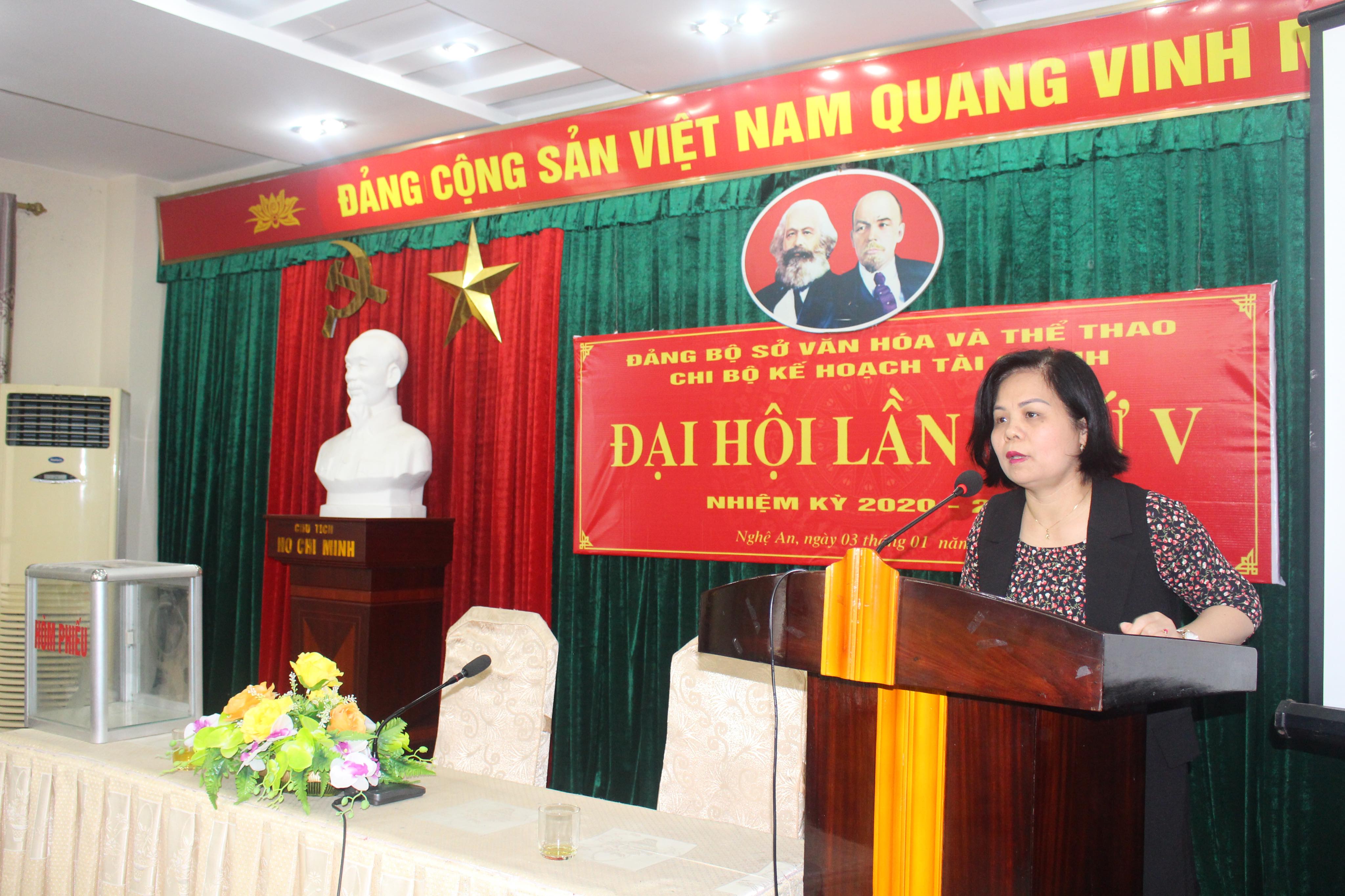 Chi bộ Kế hoạch - Tài chính thuộc Đảng bộ Sở Văn hóa và Thể thao tổ chức đại hội điểm nhiệm kỳ 2020-2022